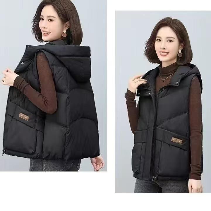 Down Vest Women Wear Autumn and Winter New White Duck Down Thickened Middle-aged Vest Vest Vest Jacket