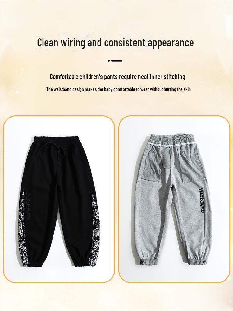 Boys' Fleece One-Piece Pants: Winter 2024 Thickened Casual Sweatpants for Big Kids