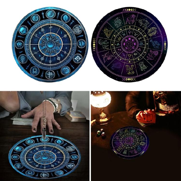 Constellations Astrology Pendulums Mat Tarots Rubber Tablecloth Desk Decoration Tarots Card Pad Pendulums Ceremony Mat