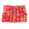Rounds Corner Six Sided Dices Bulk, Pack of 50 Assorted Color 12mm D6 Acrylic Dices Cubes with Number Dots for Kids Use
