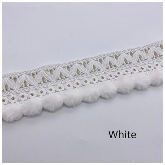 1m DIY Pom Pom Ball Tassel Fringe Trim Edging Sewing Upholstery for Curtain Trim