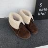 Sheepskin version! Small thick-soled snow boots women's boots autumn and winter fluffy boots thermal velvet cotton shoes Boken short boots