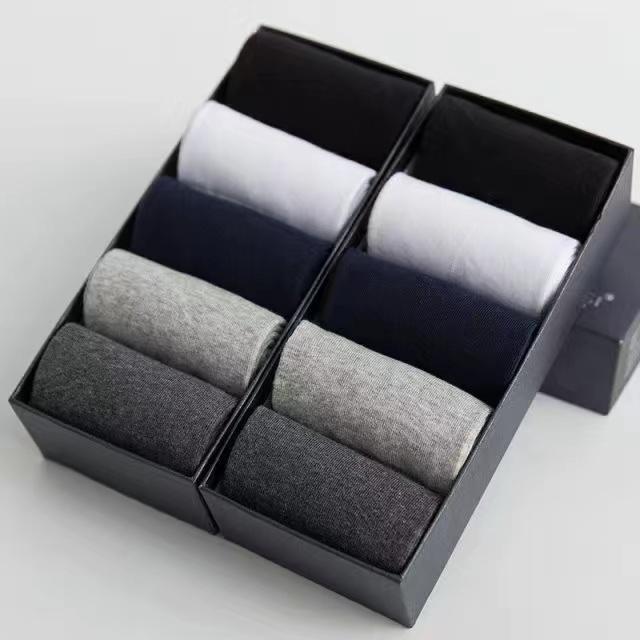 10pairs/lotMen's Cotton Socks Business Men's Breathable High-Quality Soft Fabric Men's Solid Color Long Socks Business CasualMen