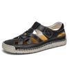 Fashion Business Casual Walking Shoes for Men Non Slip Beach Sandalias Summer Flats Men's Leather Sandals Hollow Out Breathable Sandals