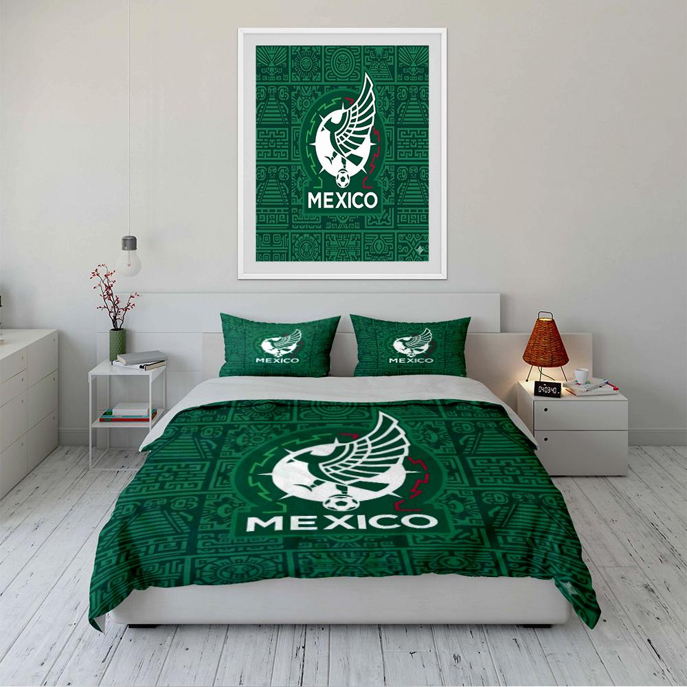 Mexico Green Tribal Bedding Set Bedding Duvet Cover Set Duvet Cover Pillowcases Home Decor (1 * Duvet Cover 2 * Pillowcases, Without Duvet Insert)