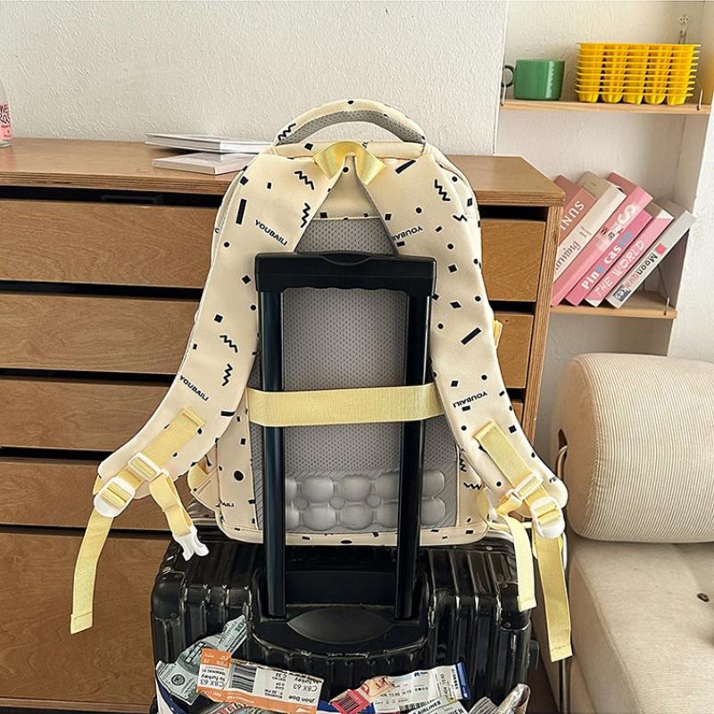 Girls' Junior High School School Bags Cute Printed Backpack High School Student Lightweight SchoolBags Large Sized Computer Bag for College Students