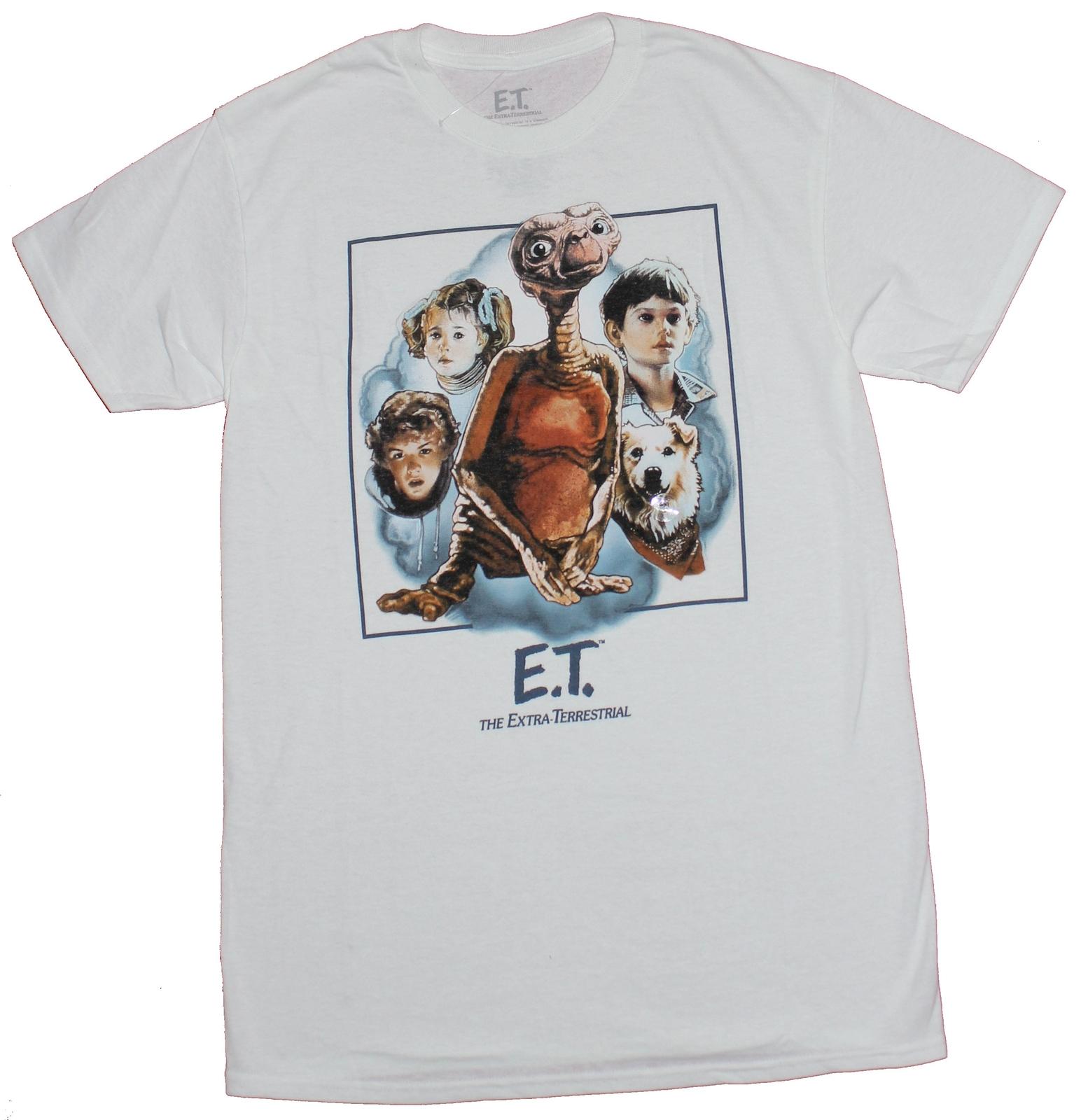 ET the Extraterristal Adult New T-Shirt - Movie Character Painted Collage Pic S