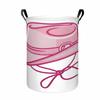 1pc, Pink Cowboy Hat Laundry Basket, Western Print Collapsible Storage Bin, Organizer Basket with Handles for Clothes, Towels, Bedroom, Bathroom, Laun