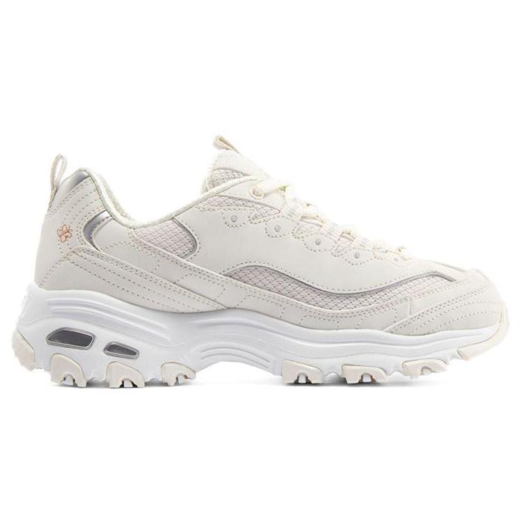 Skechers DLites 1.0 Panda Shoes Floral Panda Retro Versatile Thick Sole Casual Sports Height Increasing Low Top Dad Shoes Women sneaker 896155-OFWT