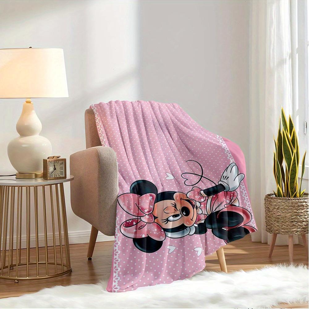 1pc flannel Minnie Mouse Pink Polka Dot Heart Love Valentine's Day Bedding Throw Blanket Sofa
