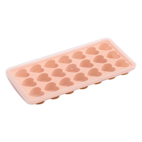 Heart-Shaped Ice Cube Trays Non-Stick Reusable Silicone Ice Mold with Lid Stackable Food-Grade BPA-Free Ice Cube Maker