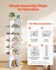 6 Tiers Rotating Shoe Rack Tower, 360° Spinning Shoe Rack, Revolving Storage Round Carousel Display, Freestanding Lazy Susan Organizer Display for