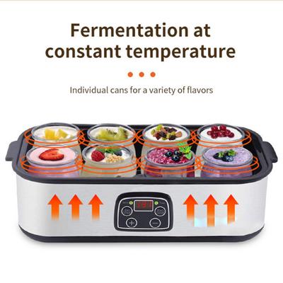 Yousheng Yogurt Maker with Adjustable Temperature And Time Control EU Socket Constant Temperature Fermentaion 8 Independent Tanks High Capacity