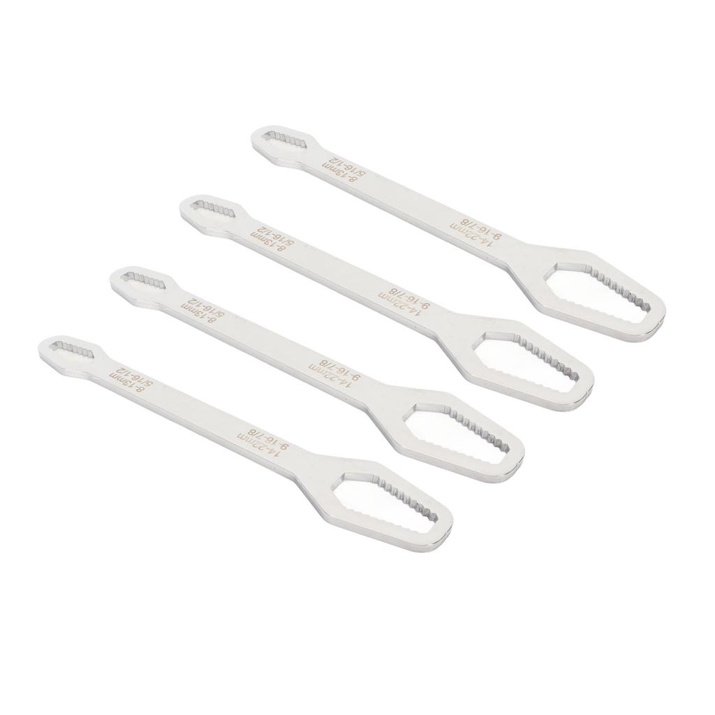 4 stuks Dubbelzijdige Zelfaandraaiende Sleutel Multifunctioneel 60HRC Hoge Hardheid 8 tot 22 mm Sleutel