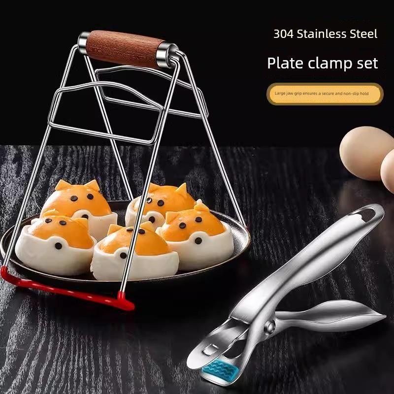 Anti-Scalding Clip 304 Stainless Steel Clip Kitchen Oven Anti-Slip Bowl Lifter Special Clip for Steaming Dishes and Plates