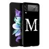 Phone Case For Samsung Galaxy Z Flip 3 4 5 Hard Black Folding PC Luxury For Samsung Z Flip3 Cover Initial Letter A Z Fashion