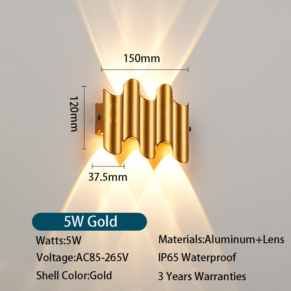 LED nástěnné svítidlo vnitřní a venkovní IP65 Vodotěsné Moderní minimalistický styl 3W/5W/7W žárovky Hliníkové verandové zahradní osvětlení