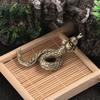 Artistic Brass Snake Ornament Representing Intelligence and Luck Interior Decorations for Study or Living Room Display