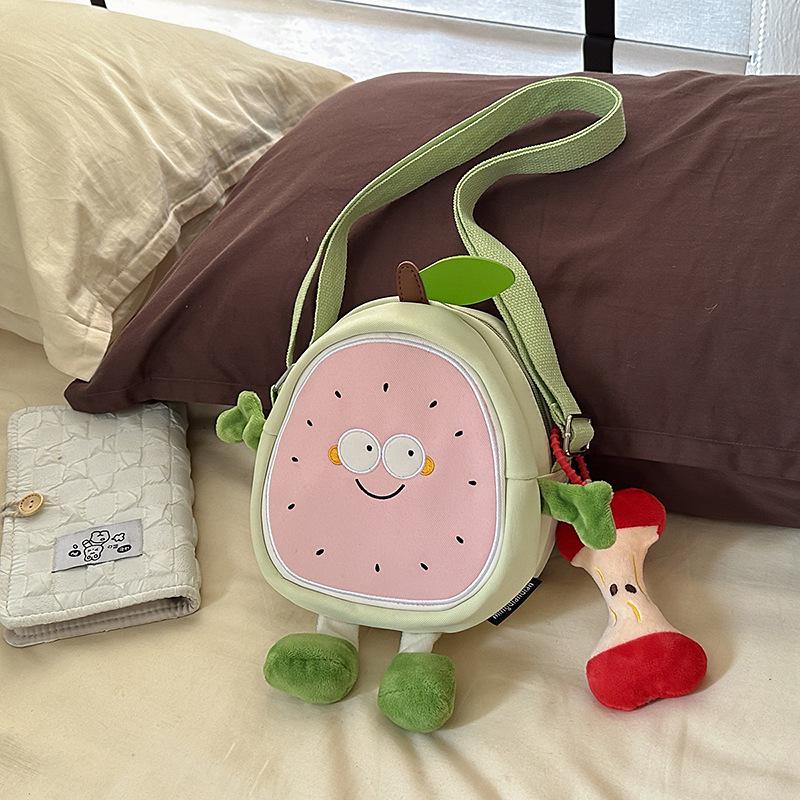 Rucsac Cartoon Proaspăt Pepene Verde 2025: Rucsac Școlar Studențesc de Mare Capacitate & Geantă Crossbody Super Drăguță