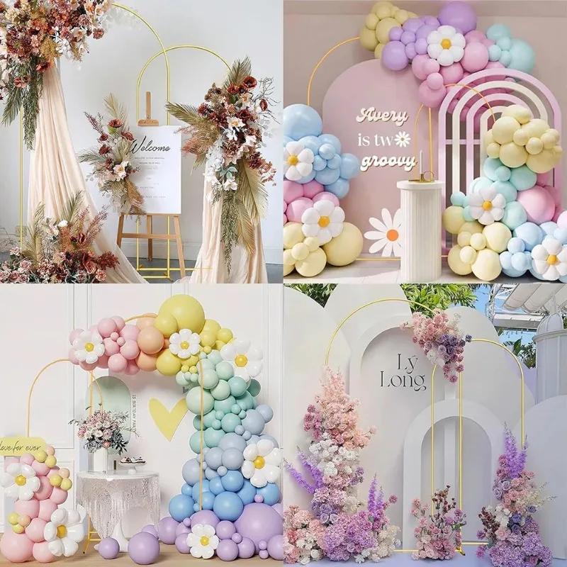 New Metal Arch Backdrop Stand Gold Wedding Arch Stand Arched Frame for Birthday Party Ceremony Celebration Decoration 1PC