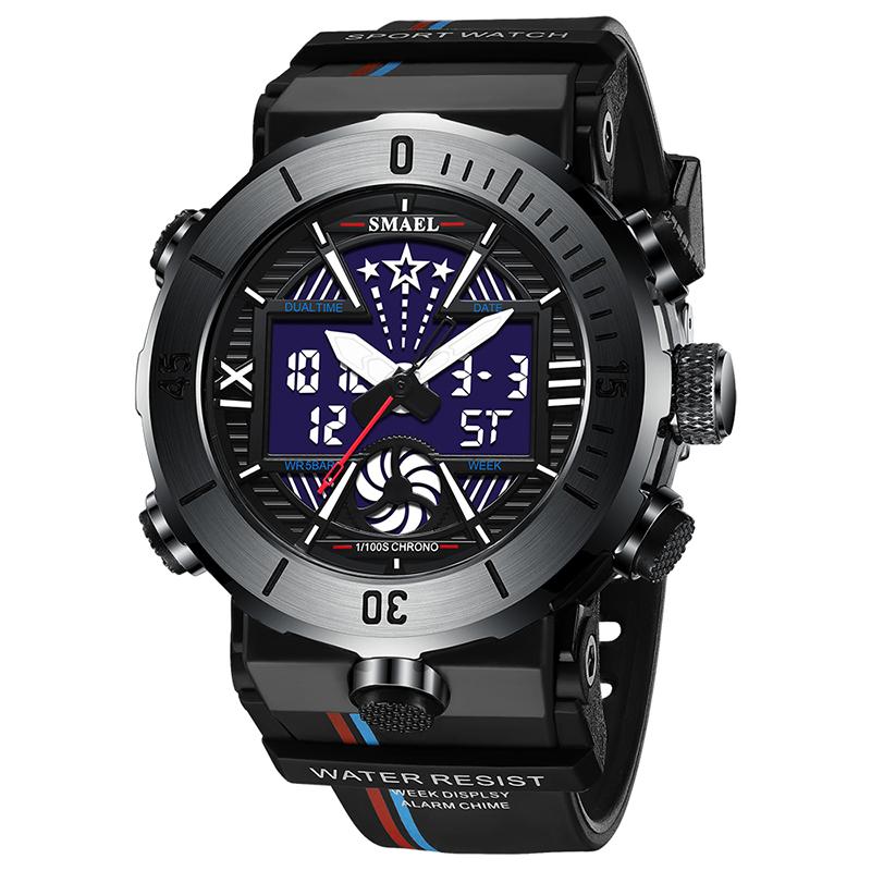 Sports Watch Luxury Men Digital Watches Military 50M Waterproof Man Watches 8051 Digital Wristwatches S Shock Red Watch LED