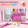 Cross 0.5mm Nail Art Pen Set - 12 Colors for DIY Dotting, Painting & Graffiti