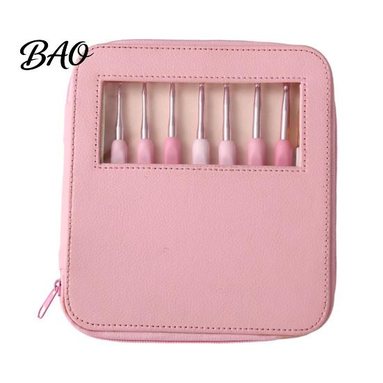 Crochet Hook Set Pink Ergonomic Hooks Set, Needles Kit with Soft Grip Handles, Crocheting Tools for Projects Includes Scissors & Storage Case,