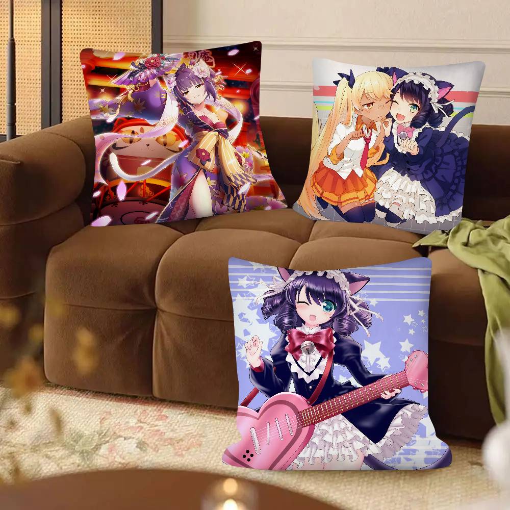 SHOW BY ROCK Anime Kissenbezug Modischer Quadratischer Kissenbezug Schlafzimmer Sofa Raum Ins Dekoration Freizeit Kissenbezug