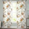 Autumn Flowers Eucalyptus Leaves White Pumpkin Voile Sheer Curtains Living Room Tulle Window Curtain Bedroom Drapes Home Decor
