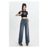 Light Color Retro Wide Leg Jeans for Women 2025 New High Waist Straight Pants Loose Slim Fit Narrow Version Floor-Length Pants