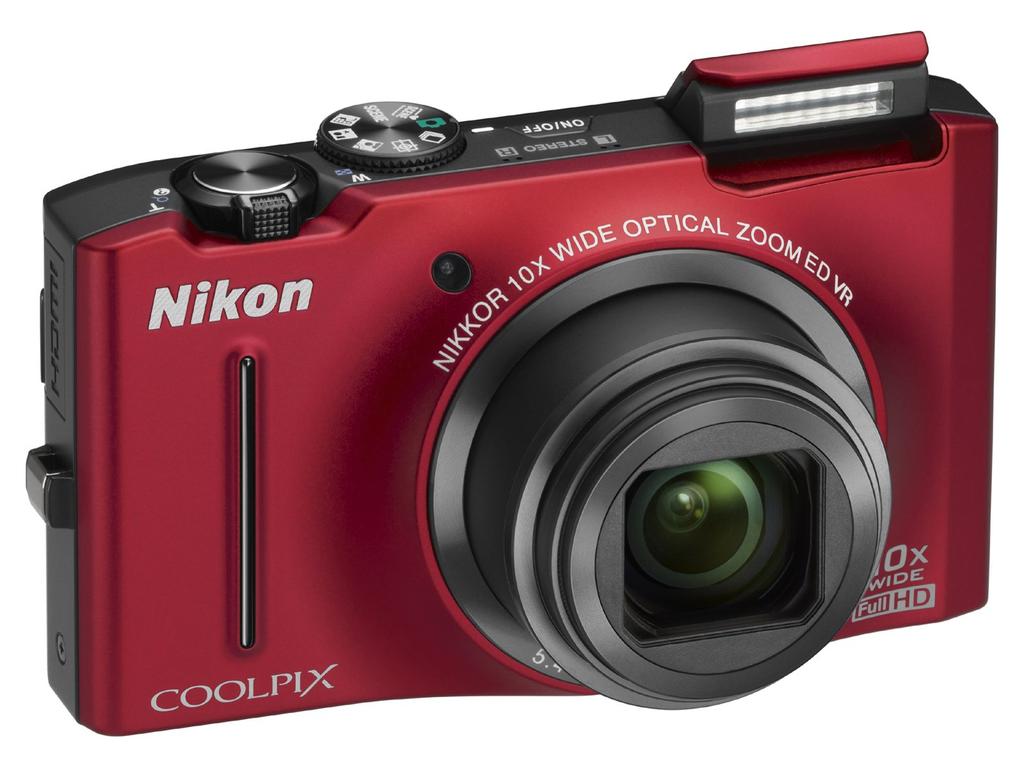 Nikon Digital Camera COOLPIX S8100 Flash Red S8100RD 12.1 Megapixels 10x Optical Zoom 30mm Wide Angle 3.0-inch LCD Back-Illuminated CMOS