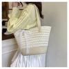Holiday Straw Bag Lace Woven Bag Large Capacity Tote Bag Women's Spring and Summer New Seaside Shoulder Bag Summer Beach Tote Handbag
