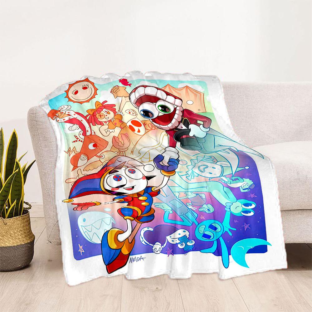 Digital Circus Blanket Comfortable Suitable for Sofa Office Bed Four Seasons Universal Playful Design Perfect Gift for Relatives and Friends