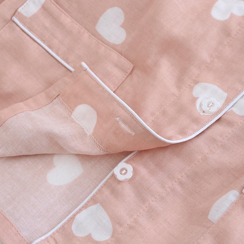 2022 Cotton Gauze Pajama Set with Chest Pads - Summer & Autumn Long Sleeve Women's Homewear