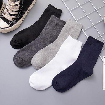 Herren Mittelschaft Baumwollsocken, Atmungsaktiv & Schweißabsorbierend, Deodorierend, Business Casual, Schwarz & Weiß, Frühling/Sommer Stil