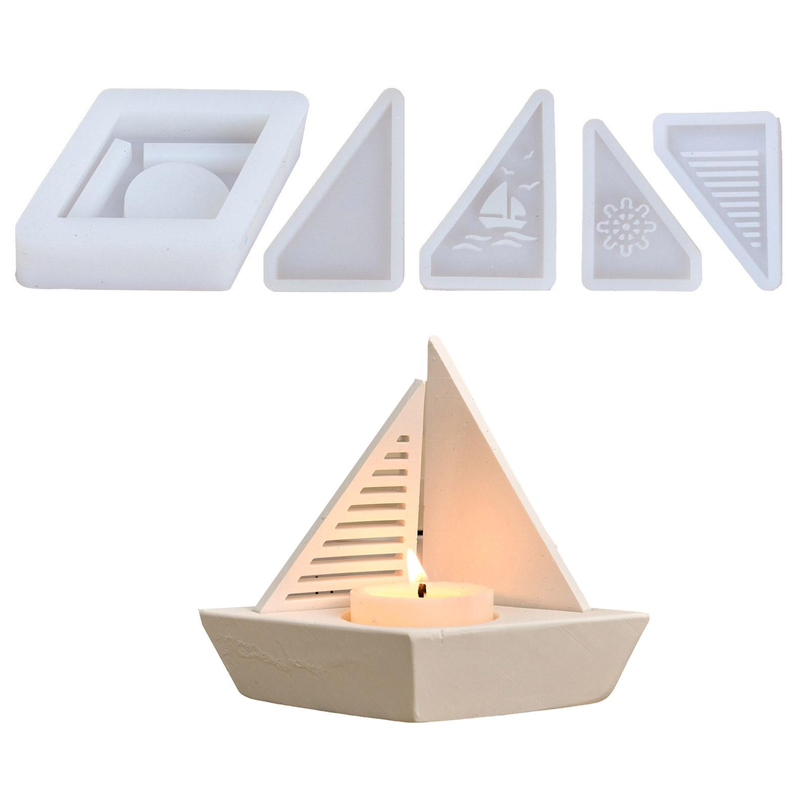 

Silicone Candle Stand Mold 1 Set For Creating Realistic Sailboat Candle Holder Suitable For Resin And Wax