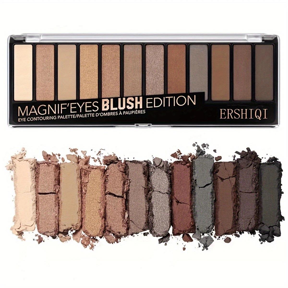 

ErshiQI 12-цветная палитра теней для век: Перламутровый, матовый и блестящий