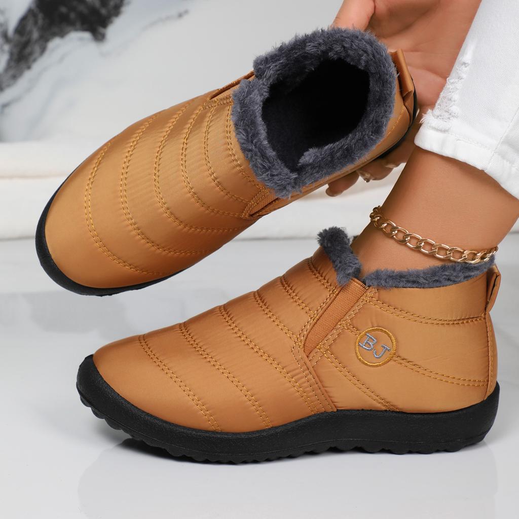 Winter Wasserdichte Stiefel für Damen 2024 Neu Plüsch Schneestiefel Damen Stiefeletten Warm Schwarz Paar Baumwolle Paare Plateau Schuhe