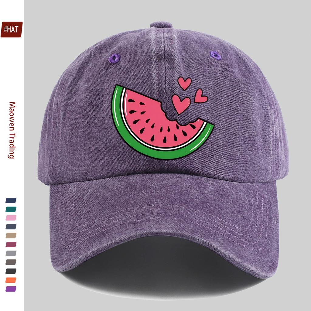 pc Watermelon Print Baseball Cap Sun Hat Suitable for SpringSummer Travel Comfortable and Lightweight Adjustable Snapback S