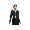 Nike Solid Color Comfortable Slim Fit Full Zip Ribbed Knit Sweater Women sweater Navy-Blue FN3683-478
