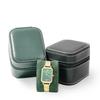 Single Watch Case PU Leather Watch Travel Case with Removable Cushion Jewelry Storage Case Organizer Portable Square Watch Box