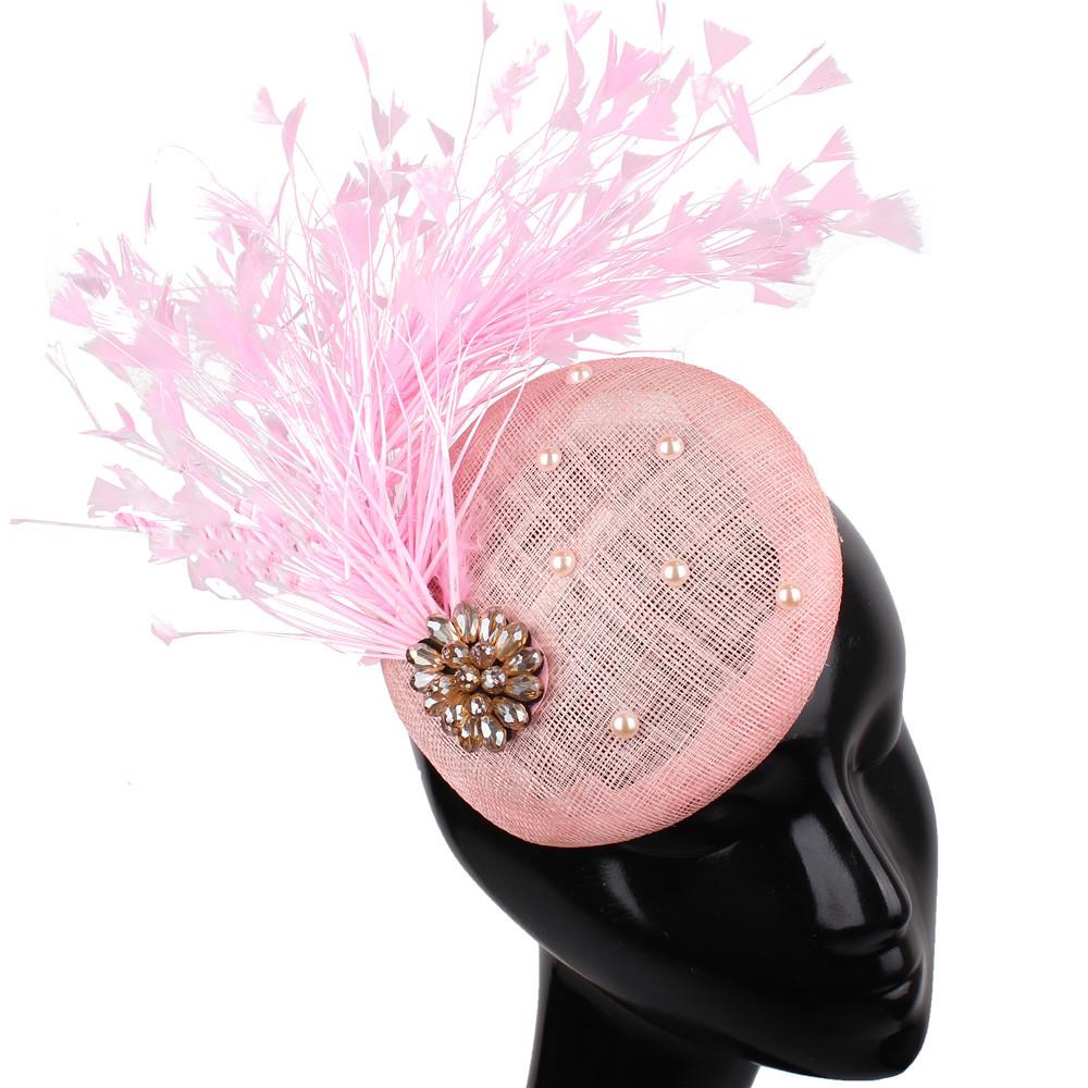 New Top Hat Linen Ladies Hat Feather Shape Bridal Top Hat Wedding Banquet Linen