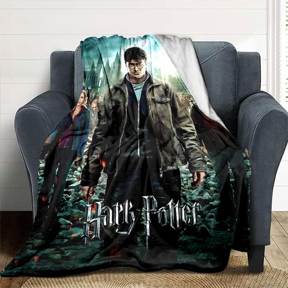1pc Harry Potter Flannel Blanket Soft Warm Throw for Home, Office, Travel, All-Season Cozy Bedding GiftL1286