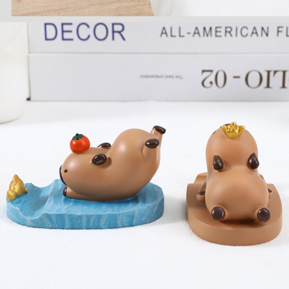 Support Capybara Mobile Phone Stand Figure Model Capybara Cell Phone Bracket  Small Gifts