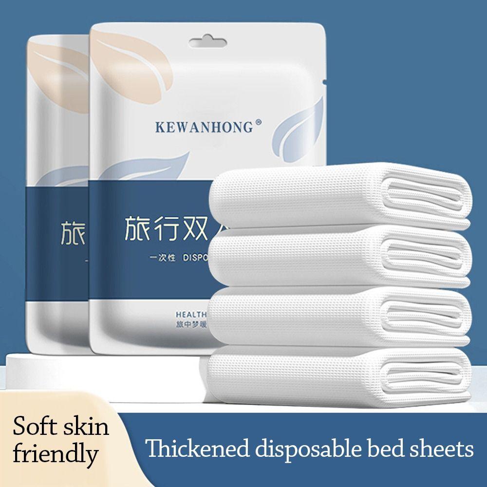 3 / 4-Piece Disposable Bed Sheet Dirty Proof Non-Woven Sleeping Bag Quilt Cover Bedding Set Thickened Duvet Cover Pillowcase
