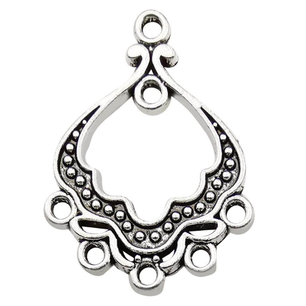 Bohemian Water Drop Heart Double Hole Ethnic Earrings Alloy Jewelry