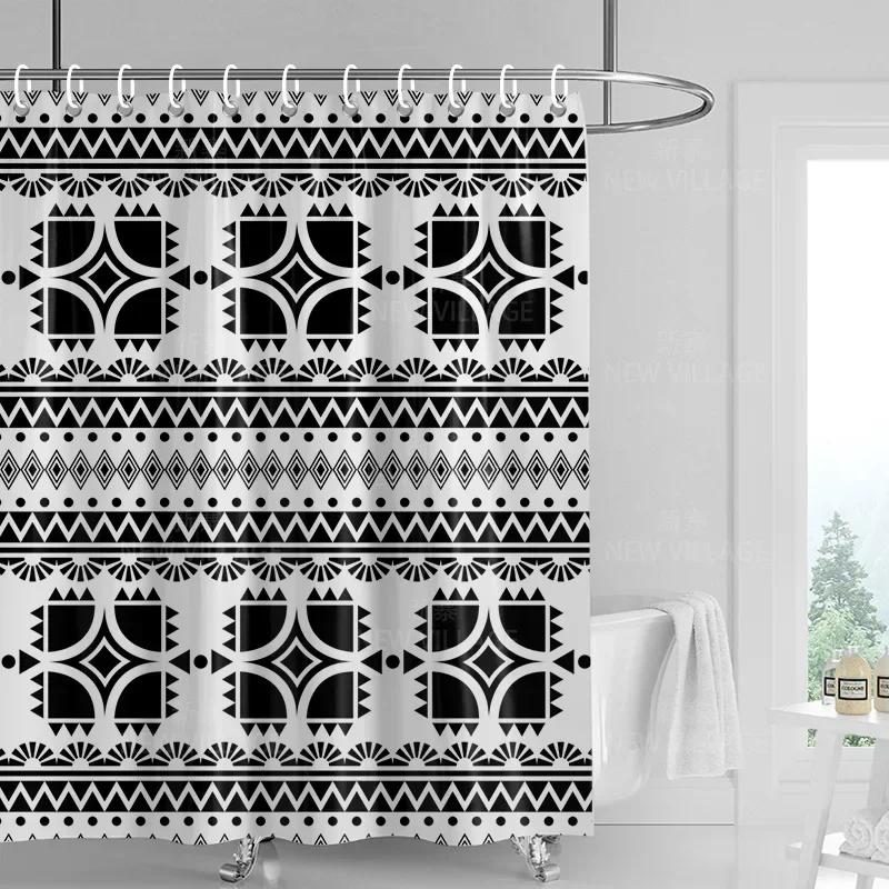 Decorazione casa tende da doccia bagno tessuto tenda impermeabile Soggiorno Moderno Nordico Moderno motivo geometrico semplice