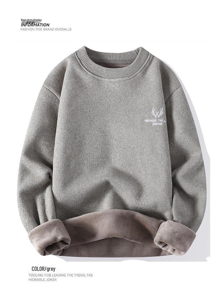 2025 Herren Einteiler Samtpullover: Trendiger Jugendstil, Plüschkaschmir, Ideal für Mittelschüler