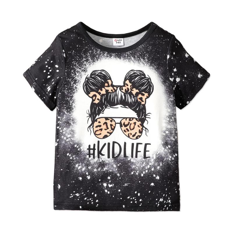 

Милая повседневная модная высококачественная детская женская футболка с короткими рукавами с леопардовым принтом 130