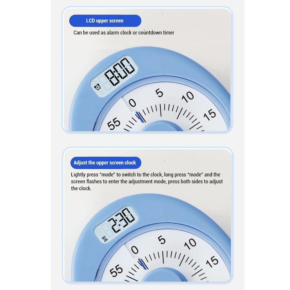 99 Minutes Visual Countdown Timer Dual Screen Visual Timer Clock 60 Minute Timer Office Desk